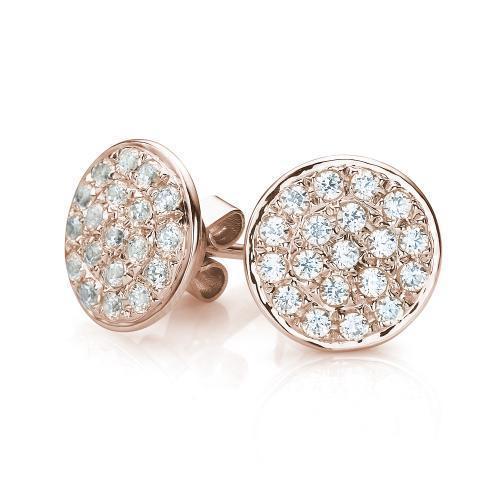 Round Brilliant stud earrings with 0.57 carats* of diamond simulants in 10 carat rose gold