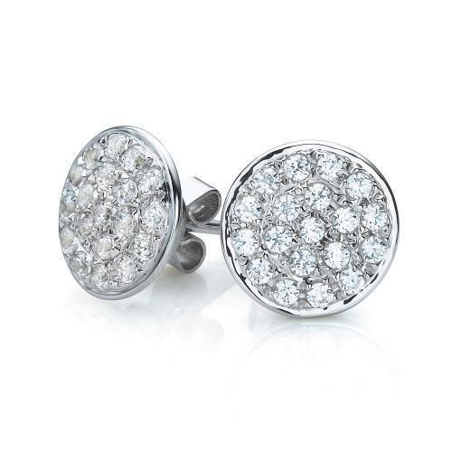 Round Brilliant stud earrings with 0.57 carats* of diamond simulants in 10 carat white gold