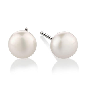 Cultured freshwater pearl 6.5mm stud earrings in sterling silver