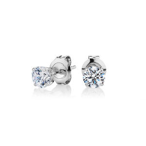 Round Brilliant stud earrings with 0.75 carats* of diamond simulants in 10 carat white gold