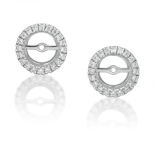 Round Brilliant Halo earring enhancer with 0.4 carats* of diamond simulants in 10 carat white gold
