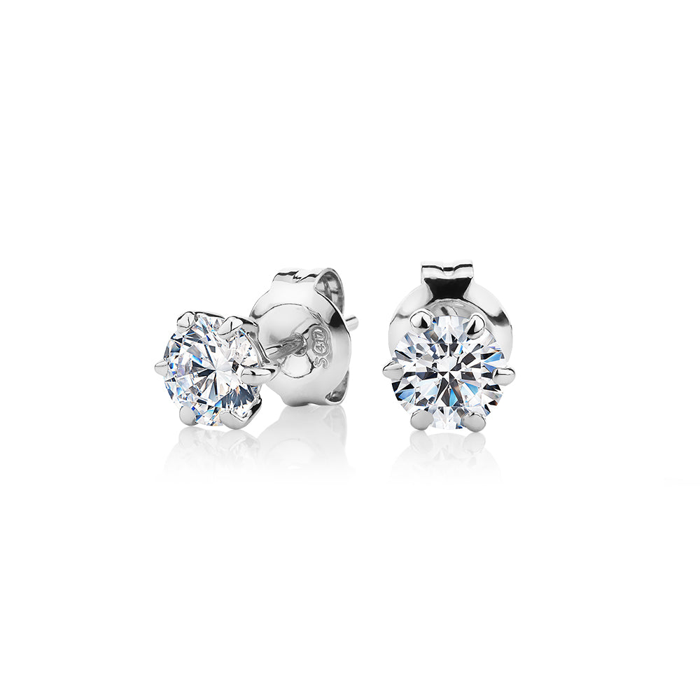 Round Diamond Stud Earrings (2 ct. tw.) in 18K White Gold