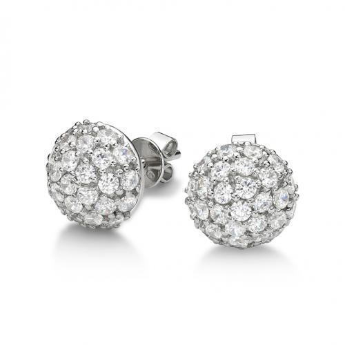 Round Brilliant stud earrings with 1.75 carats* of diamond simulants in sterling silver