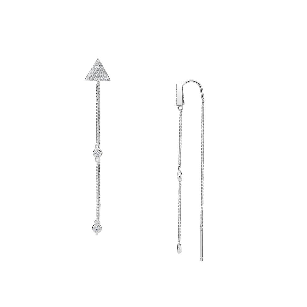 Round Brilliant drop earrings with 0.4 carats* of diamond simulants in sterling silver