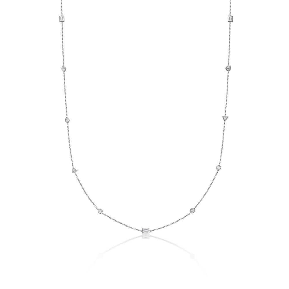 Boho necklace with 2.84 carats* of diamond simulants in sterling silver
