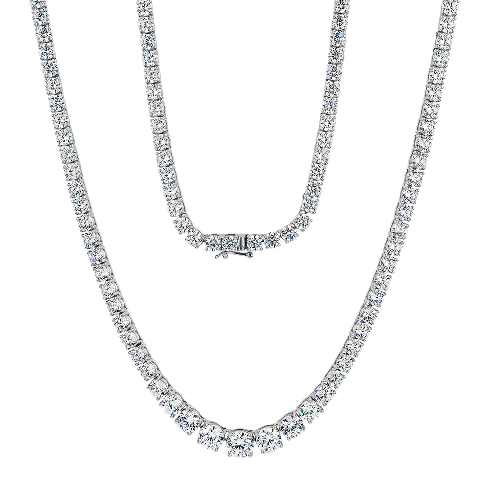 Round Brilliant tennis necklace with carats* of diamond