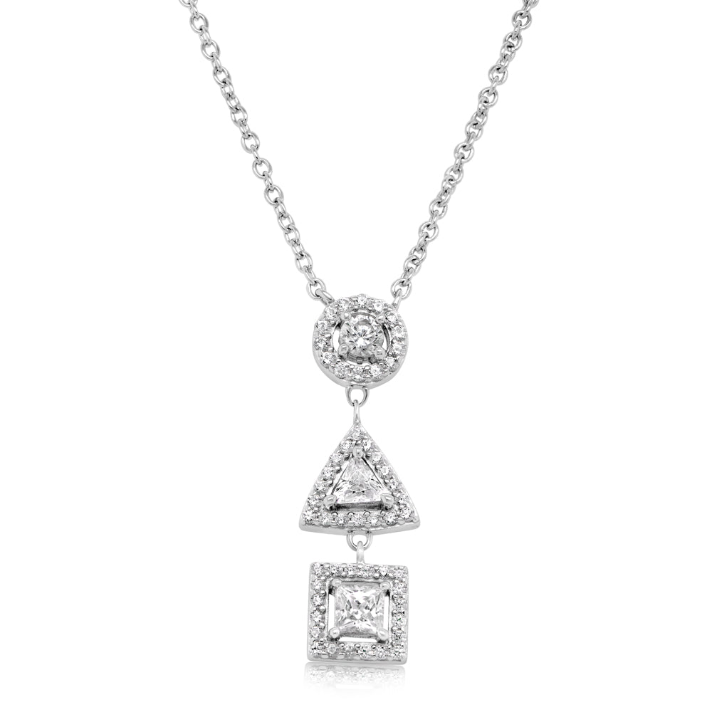 Necklace with 0.55 carats* of diamond simulants in sterling silver