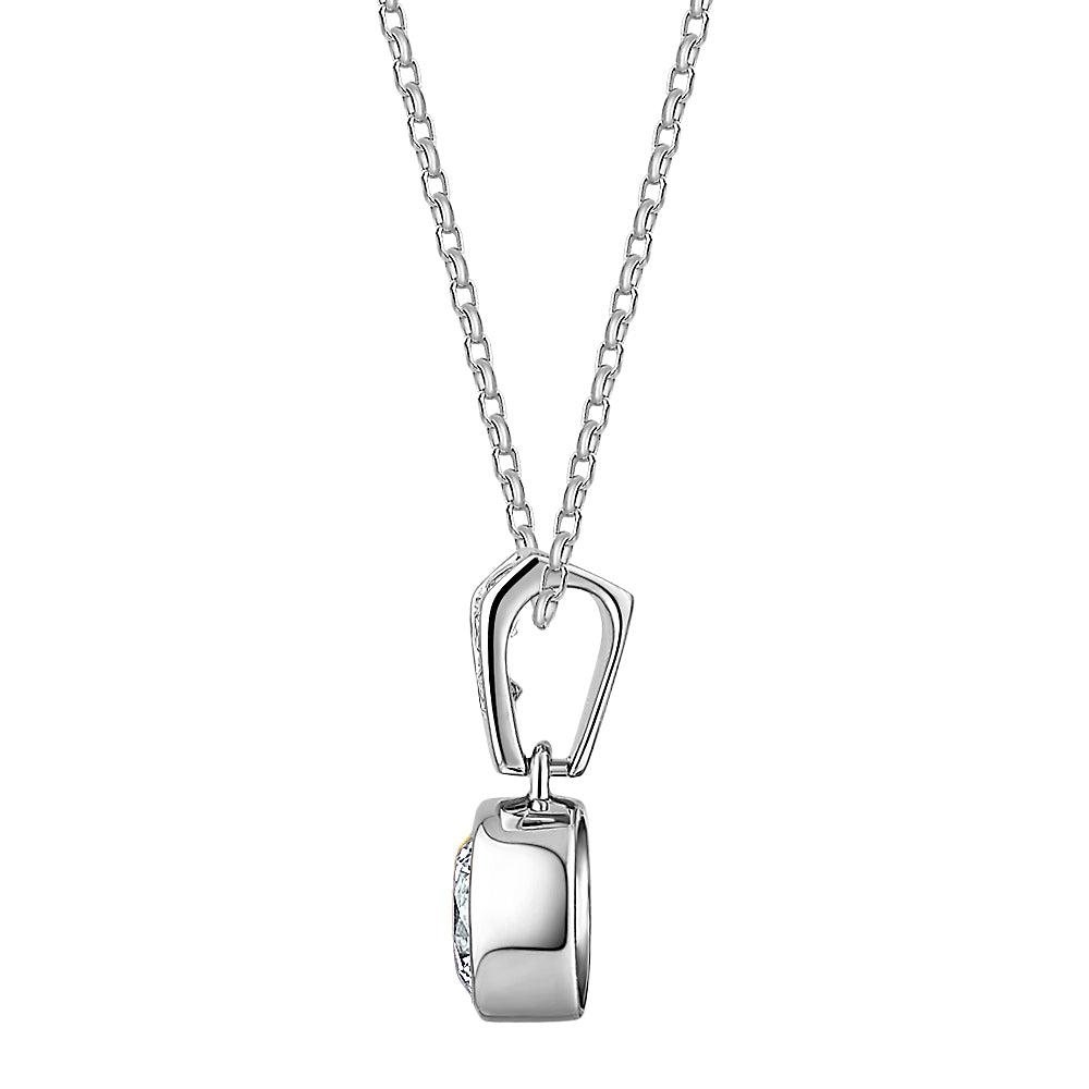 Fancy pendant with 1.21 carats* of diamond simulants in 10 carat white gold