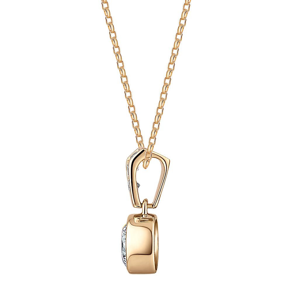 Fancy pendant with 1.21 carats* of diamond simulants in 10 carat yellow gold