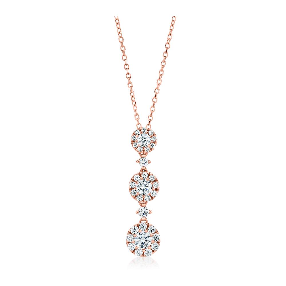 Celeste Round Brilliant Pendant with 0.63 carats* of diamond simulants in 10 carat rose gold