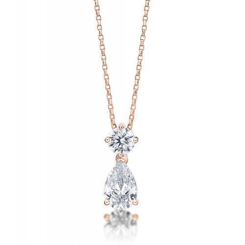 Fancy pendant with 1.79 carats* of diamond simulants in 10 carat rose gold