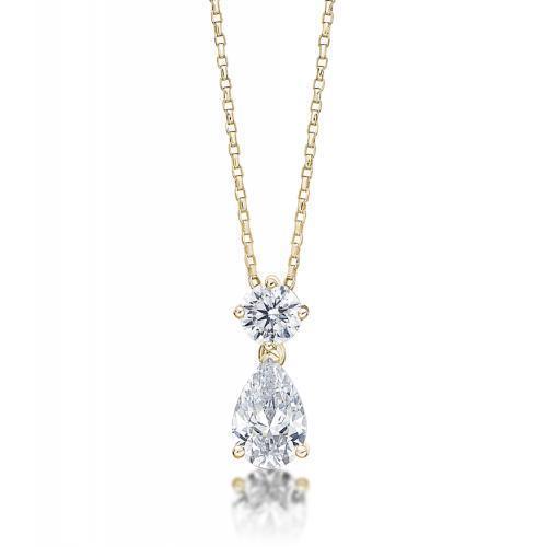 Fancy pendant with 1.79 carats* of diamond simulants in 10 carat yellow gold