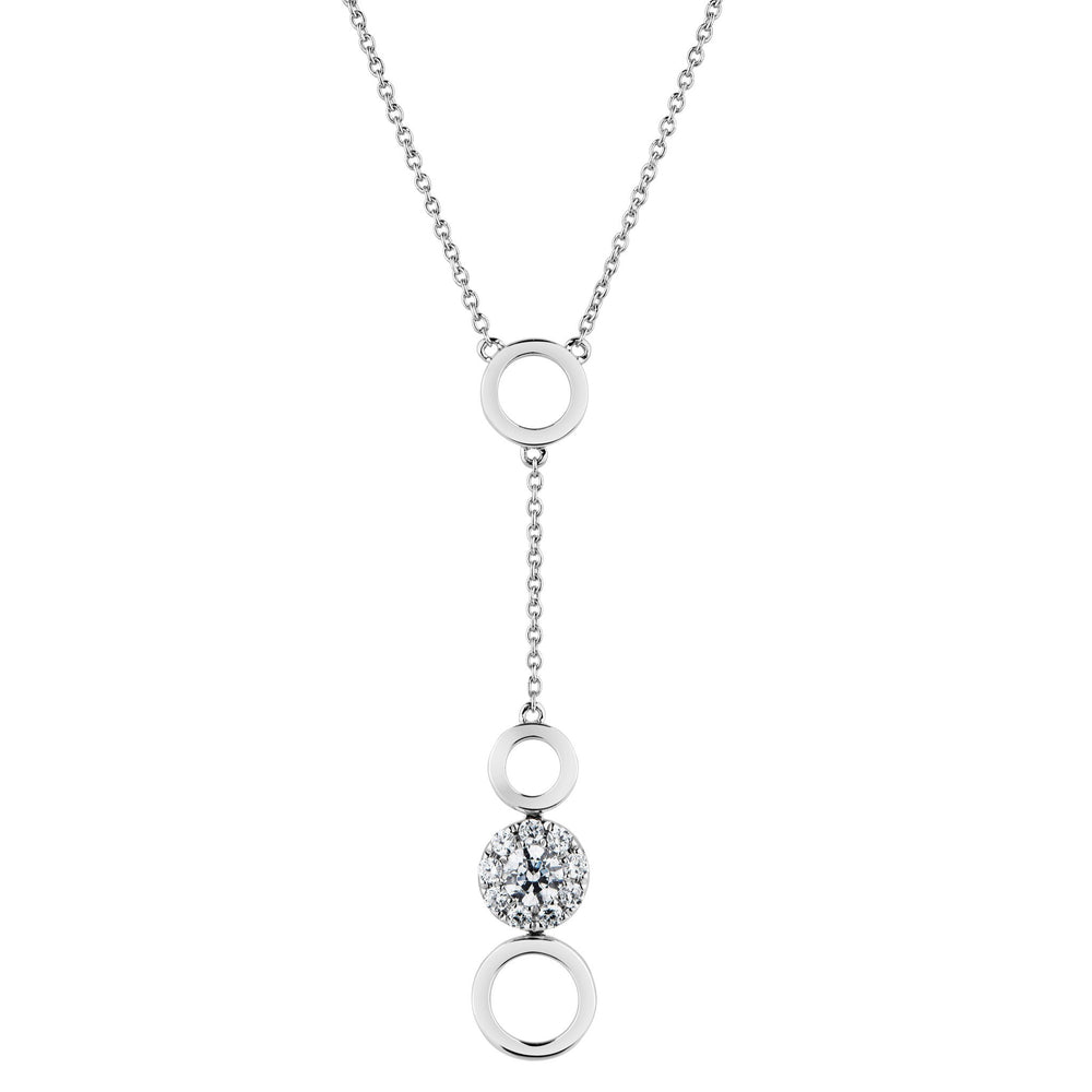 Celeste Round Brilliant Necklace with 0.34 carats* of diamond simulants in 10 carat white gold