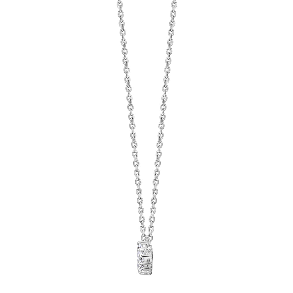 Necklace with 0.88 carats* of diamond simulants in sterling silver