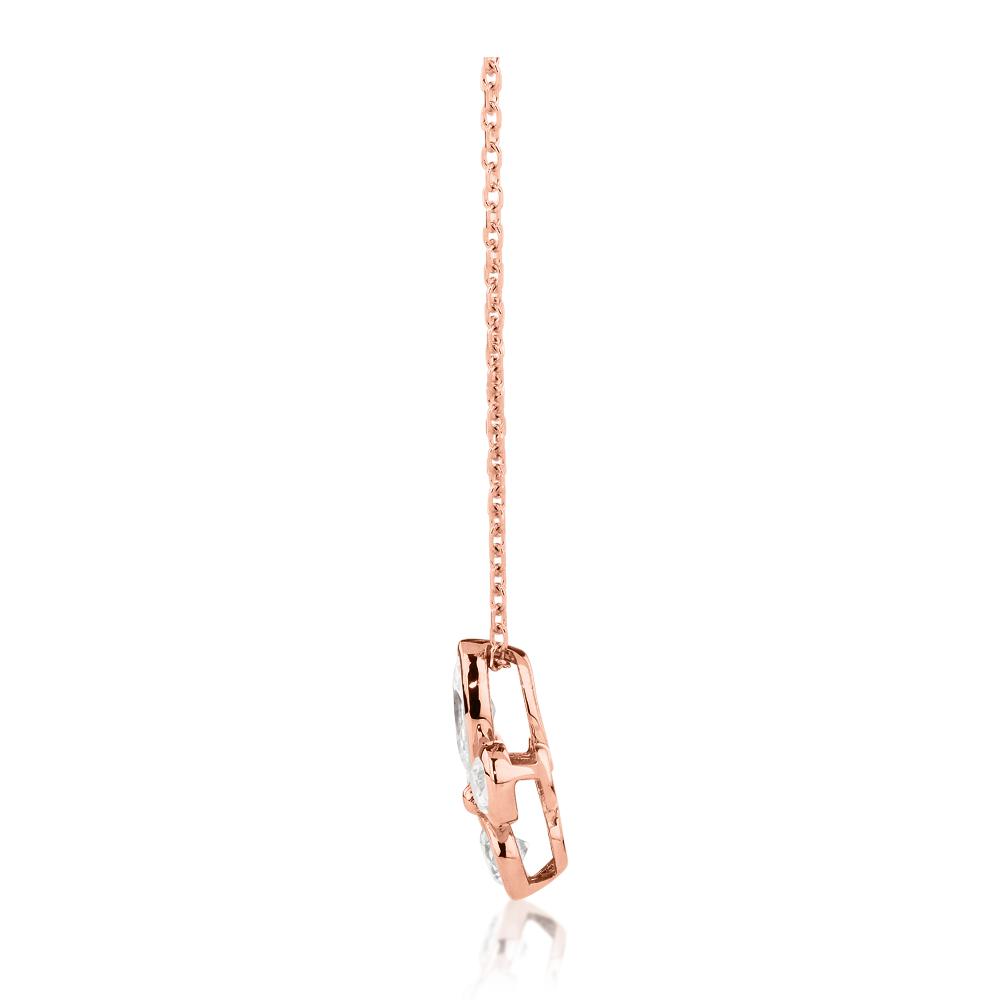 Fancy pendant with 0.58 carats* of diamond simulants in 10 carat rose gold