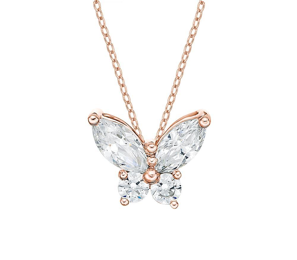 Fancy pendant with 0.62 carats* of diamond simulants in 10 carat rose gold