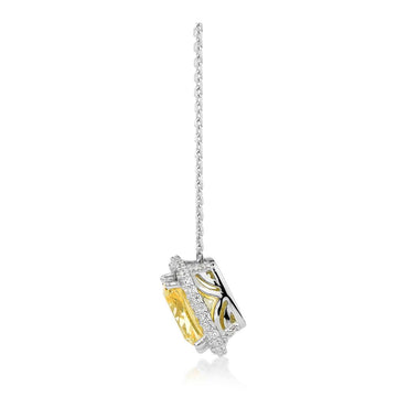 Halo necklace with 4.25 carats* of diamond simulants in sterling silver secondary view