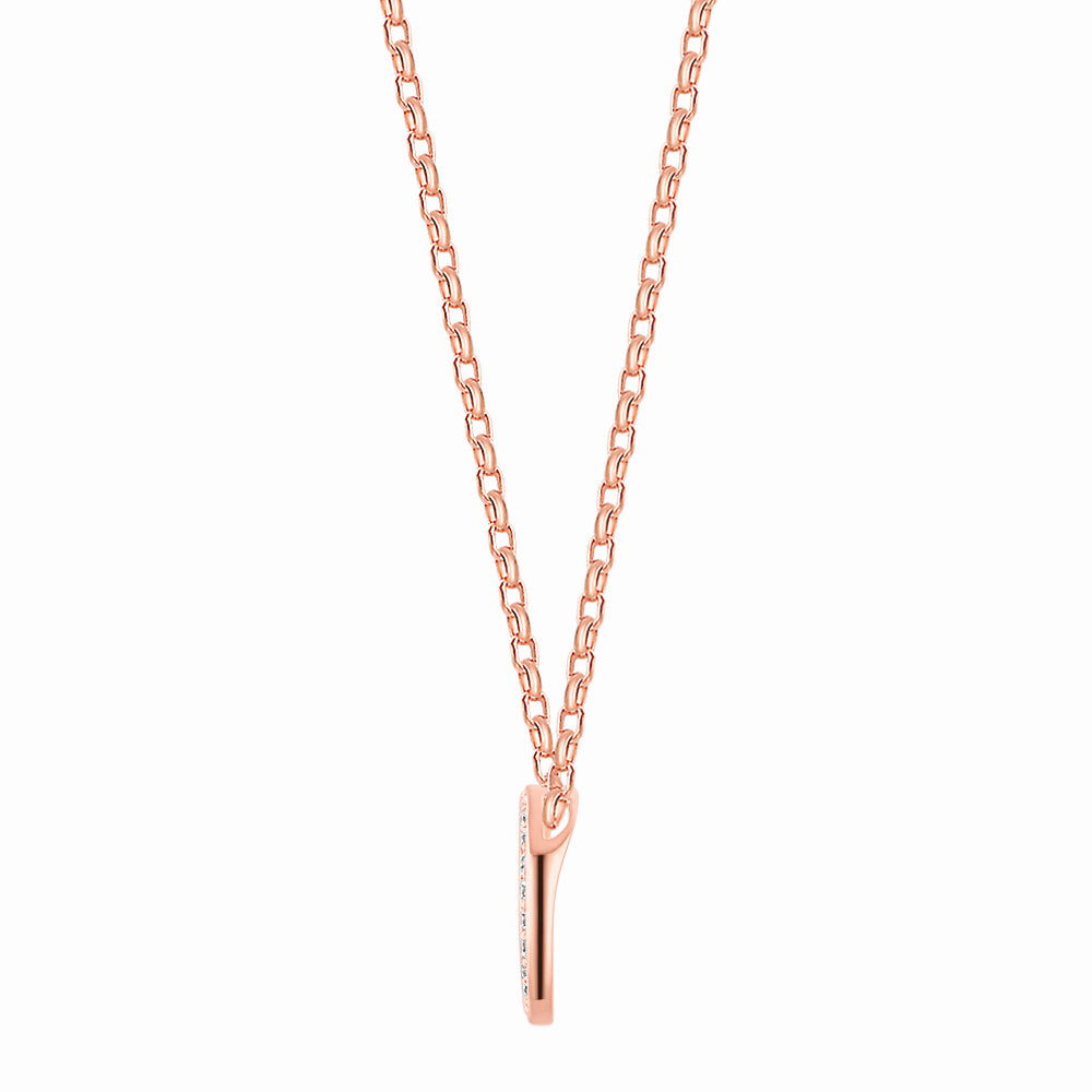Circle pendant with 0.69 carats* of diamond simulants in 10 carat rose gold