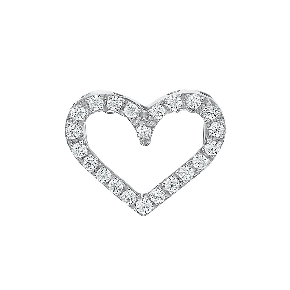 Heart pendant in 10 carat white gold