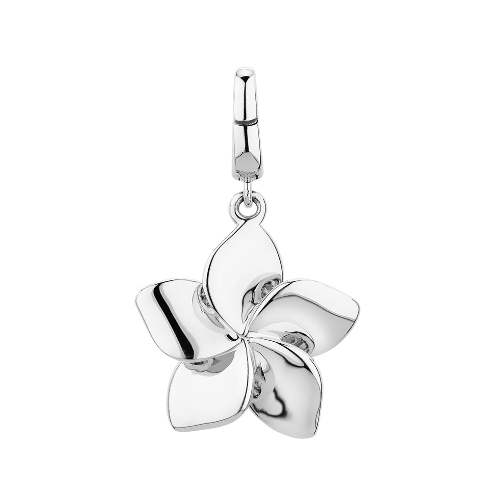 Charm pendant with pink tourmaline simulants in sterling silver