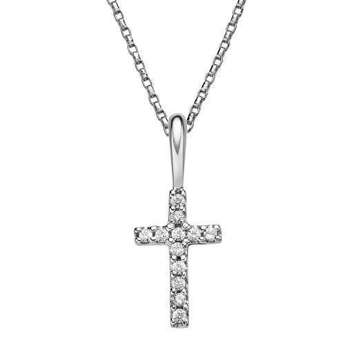 Cross pendant in 10 carat white gold