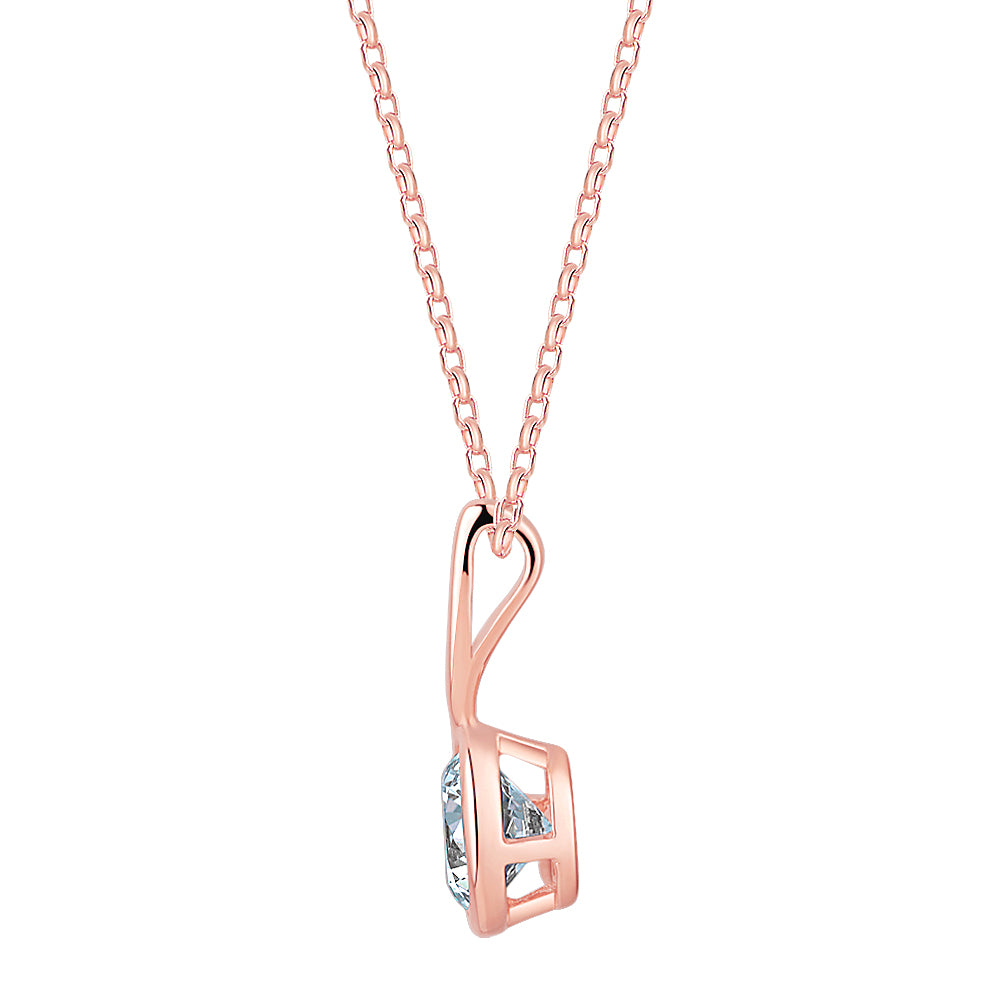 Fancy pendant with 1.03 carats* of diamond simulants in 10 carat rose gold