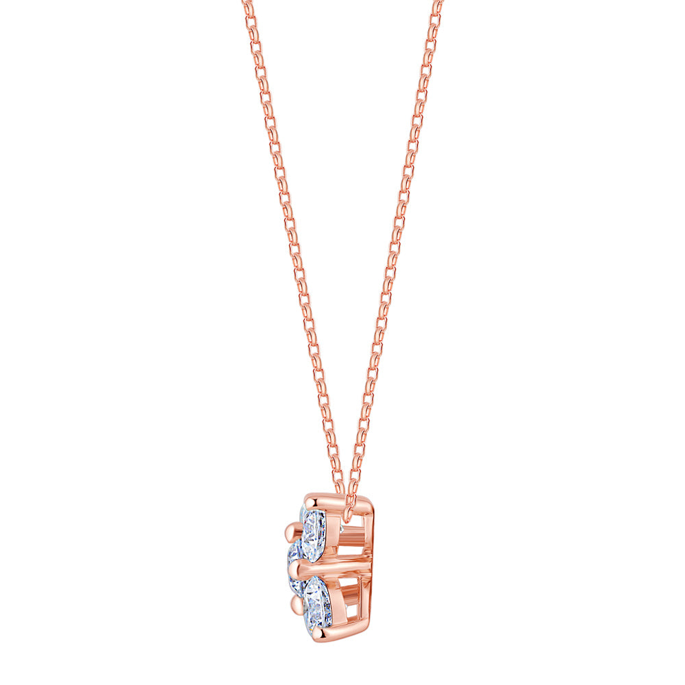 Fancy pendant with 1.17 carats* of diamond simulants in 10 carat rose gold