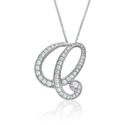 Initial Pendant - Q in Sterling Silver