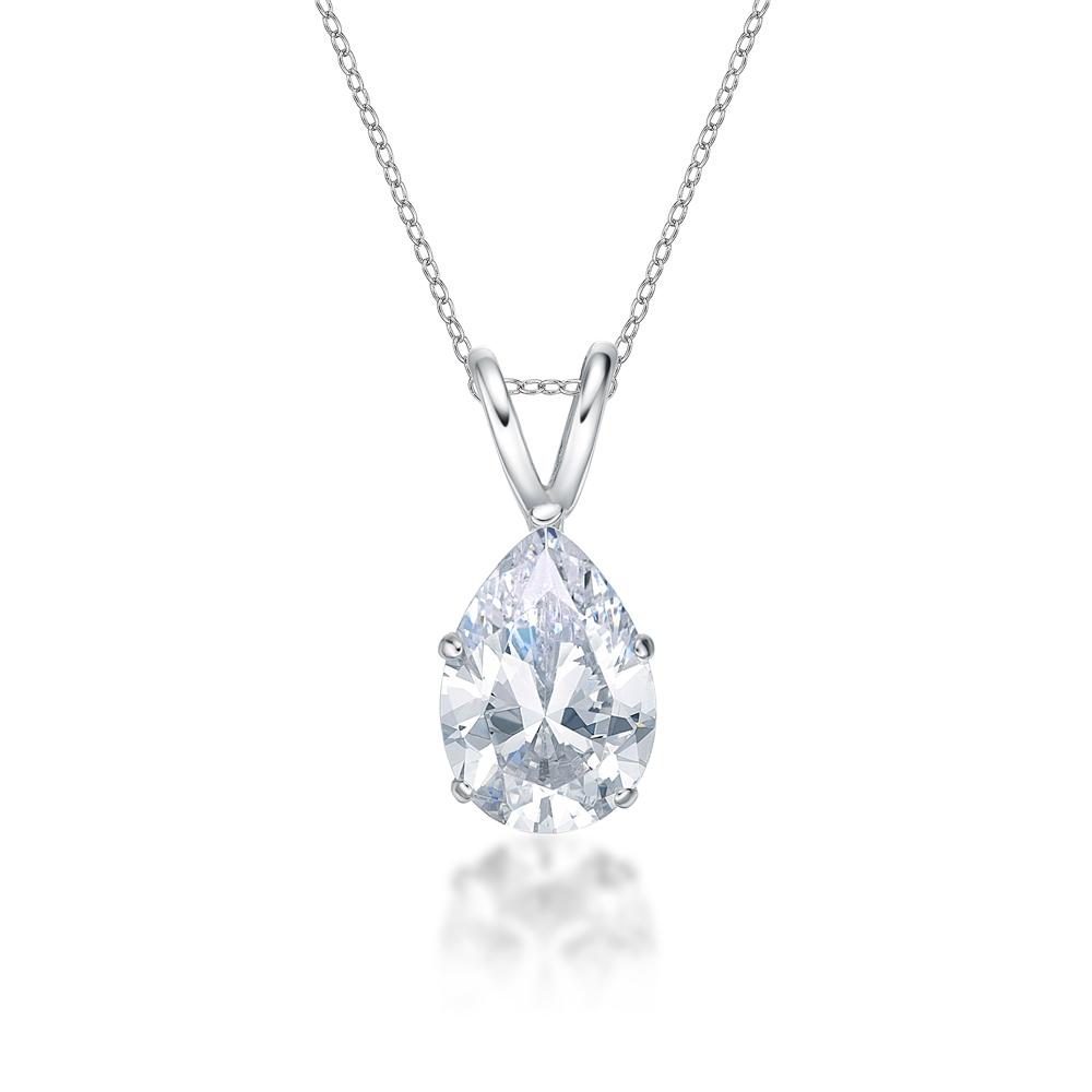 2 Carat Round Solitaire Zirconia Diamond Pendant Necklace Women Wedding  Jewelry Sterling Silver 925 Necklace Birthday Present - AliExpress