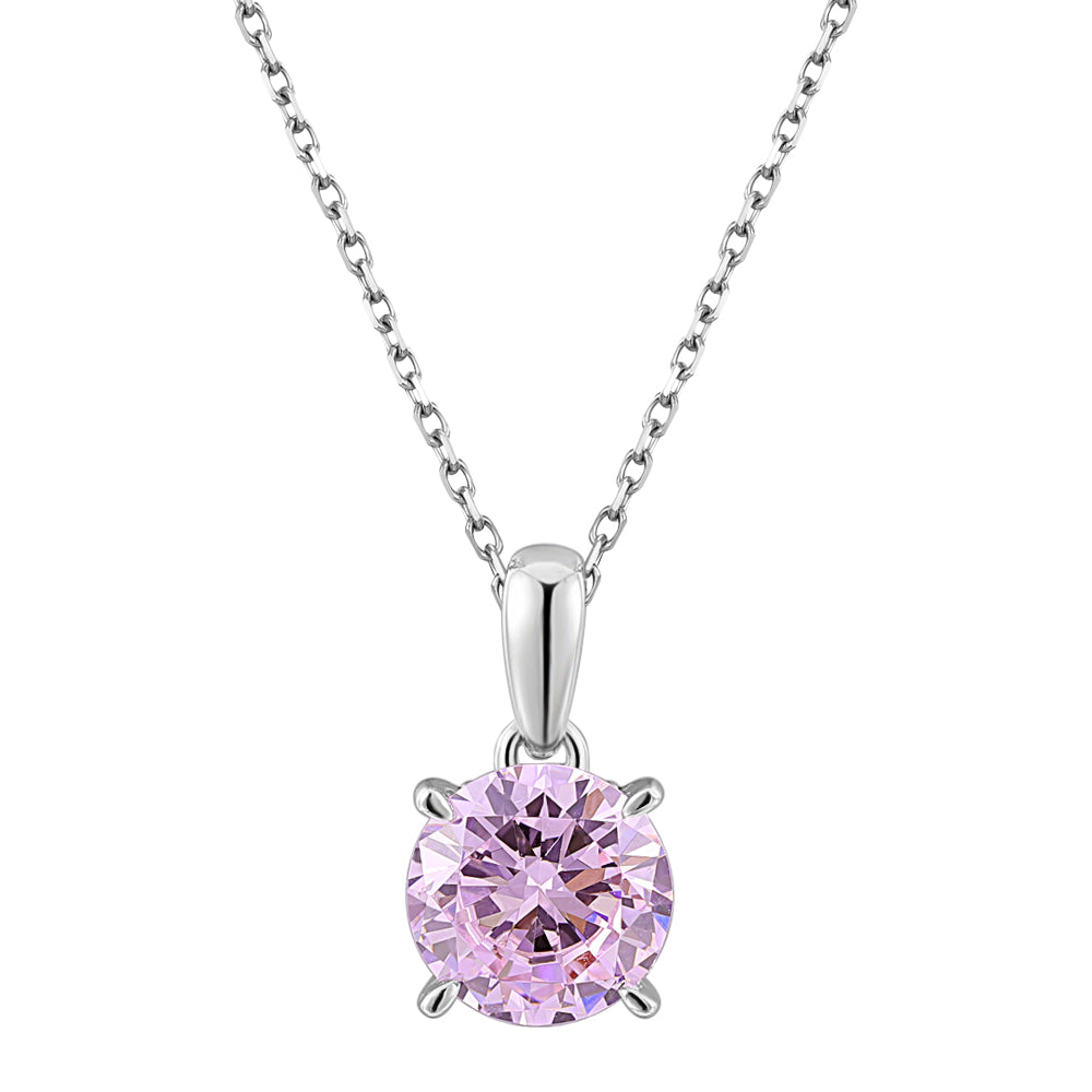 Round Brilliant necklace with 1.37 carats* of diamond simulants in sterling silver