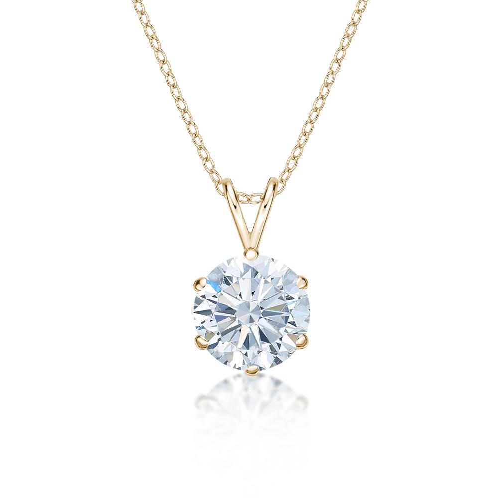GSI Solitaire Diamond Necklace 1/3 ct tw Round-cut 14K White Gold 18