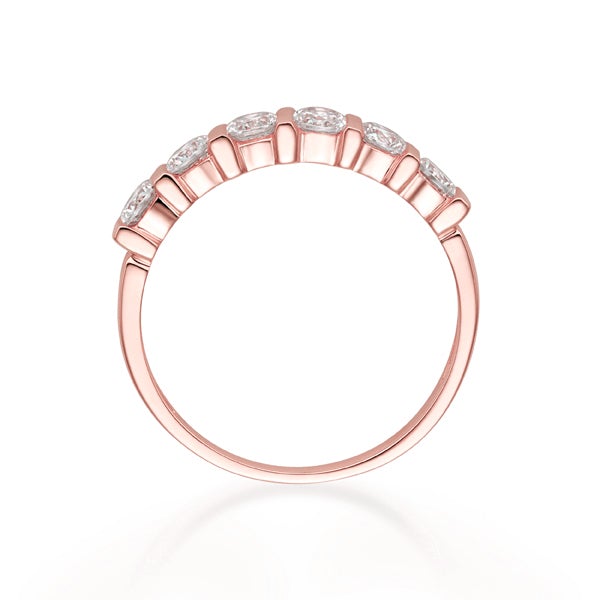 Wedding or eternity band with 0.84 carats* of diamond simulants in 10 carat rose gold