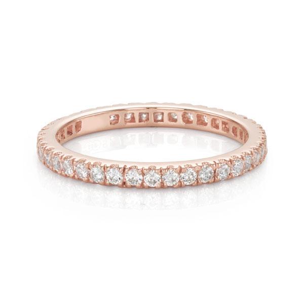 All-rounder eternity band with 0.58 carats* of diamond simulants in 14 carat rose gold