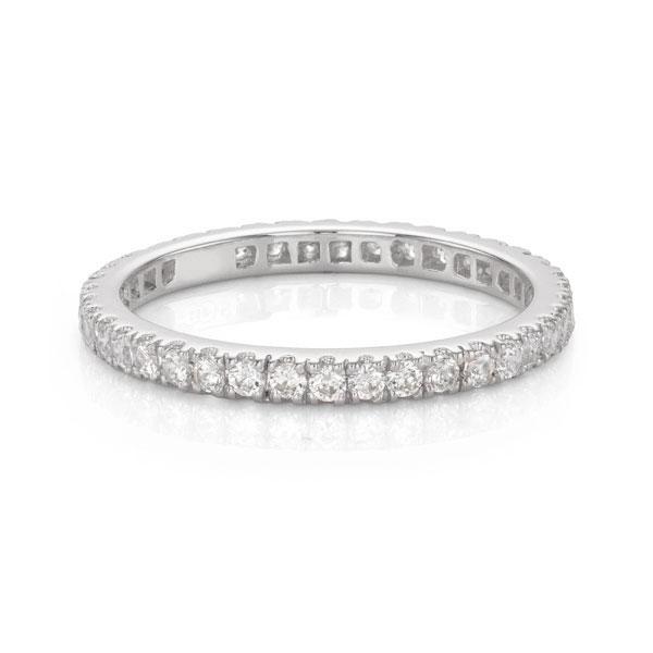 All-rounder eternity band with 0.58 carats* of diamond simulants in 14 carat white gold