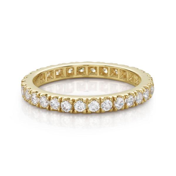 All-rounder eternity band with 0.9 carats* of diamond simulants in 14 carat yellow gold