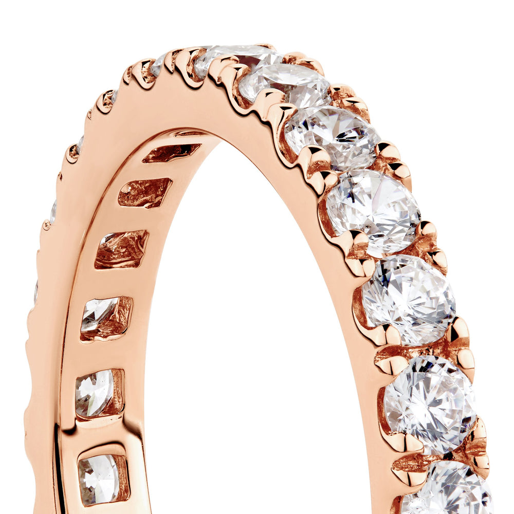 All-rounder eternity band with 1.56 carats* of diamond simulants in 14 carat rose gold
