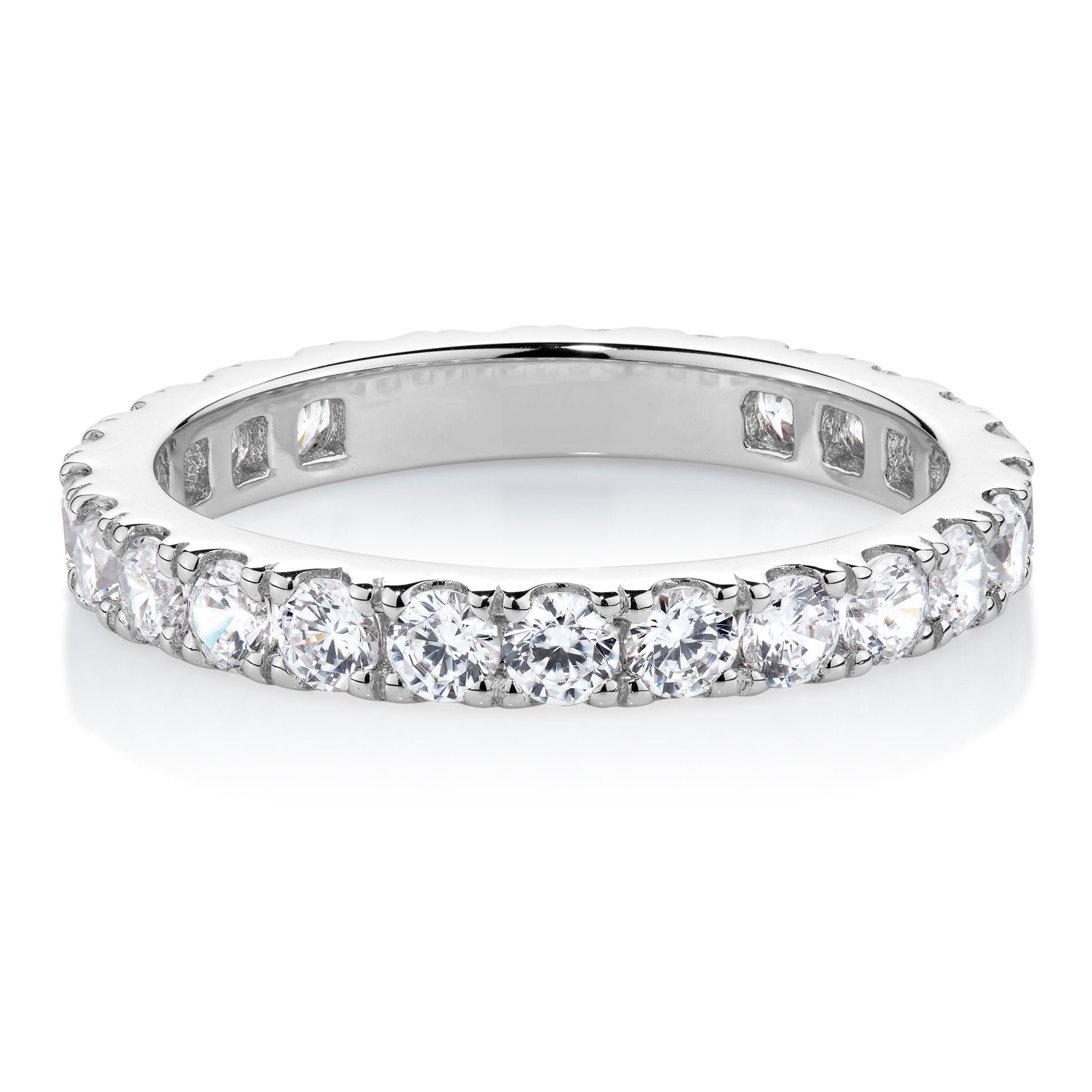 All-rounder eternity band with 1.56 carats* of diamond simulants in 14 carat white gold