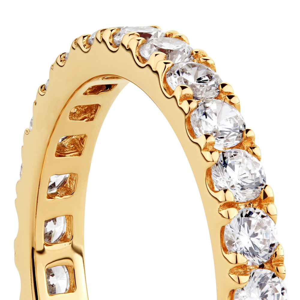 All-rounder eternity band with 1.56 carats* of diamond simulants in 14 carat yellow gold