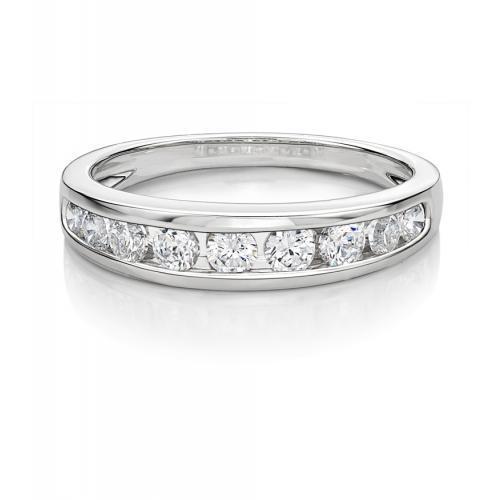Channel Set Wedding Band in 14ct White Gold