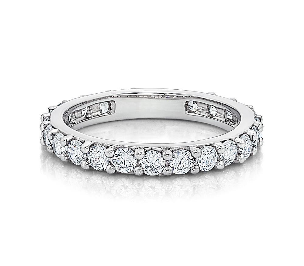 All-rounder eternity band with 1.5 carats* of diamond simulants in 14 carat white gold