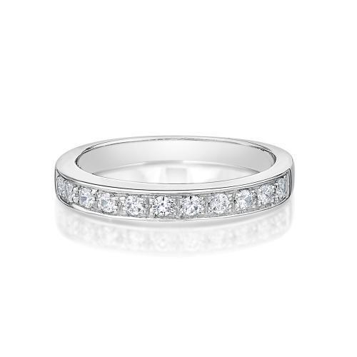 Wedding or eternity band in 14 carat white gold