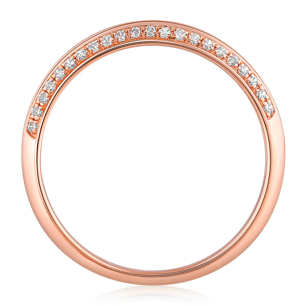 Wedding or eternity band in 14 carat rose gold