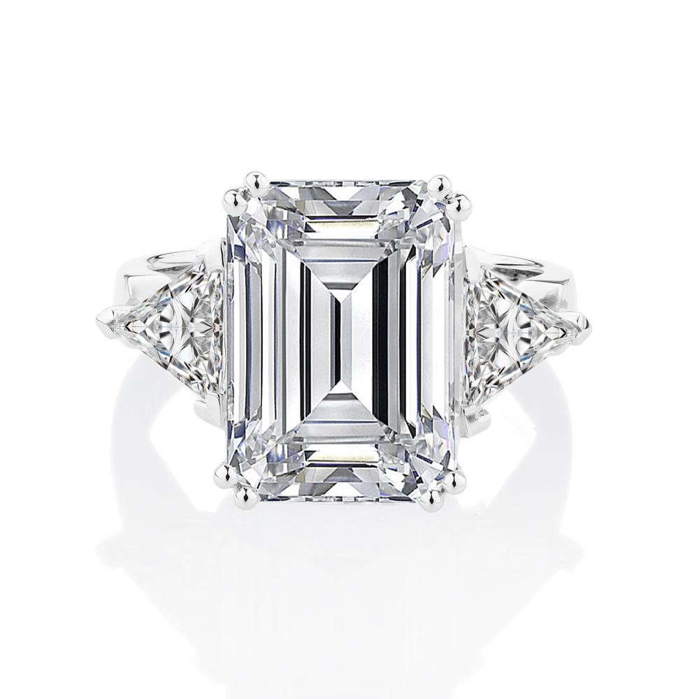 Dress ring with 10.68 carats* of diamond simulants in 10 carat white gold