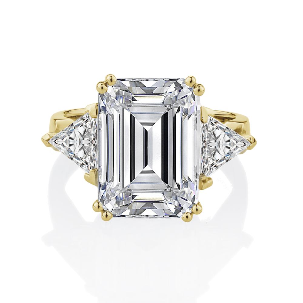 Dress ring with 10.68 carats* of diamond simulants in 10 carat yellow gold
