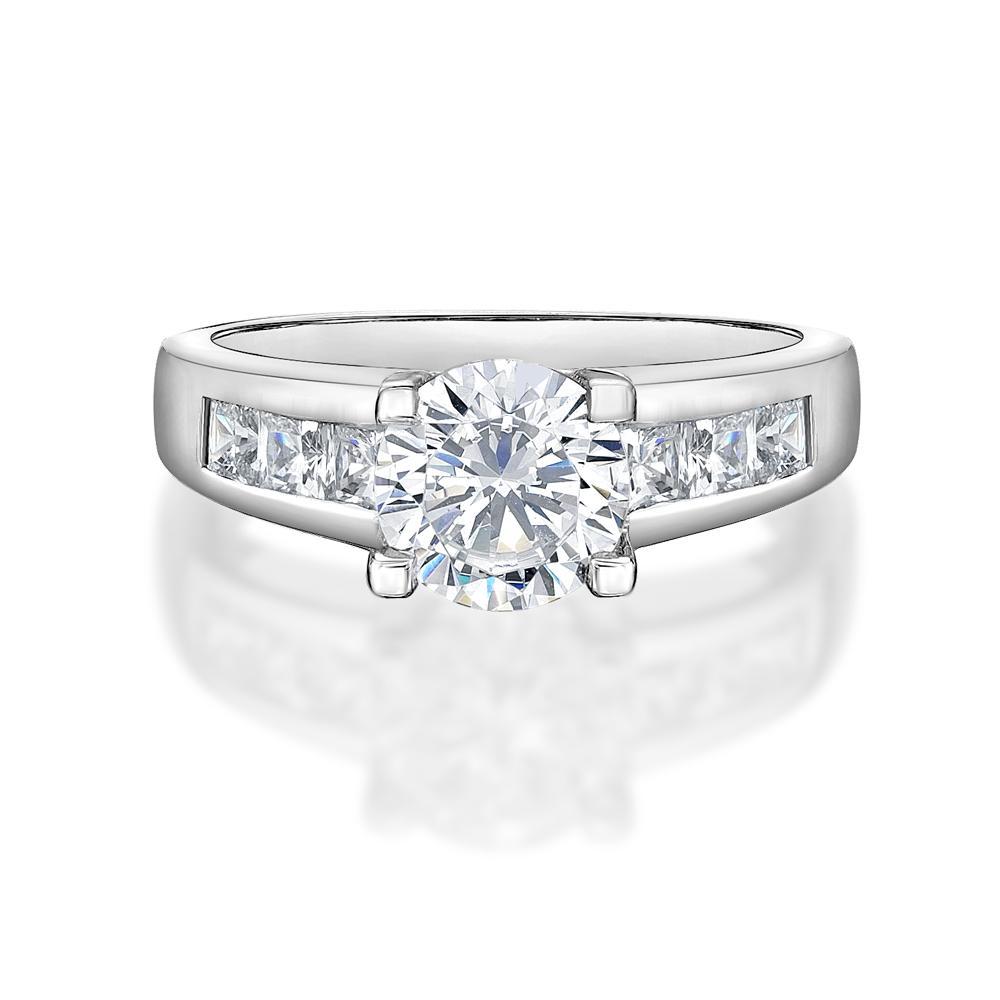 Brilliant Cut Engagement Ring in White Gold
