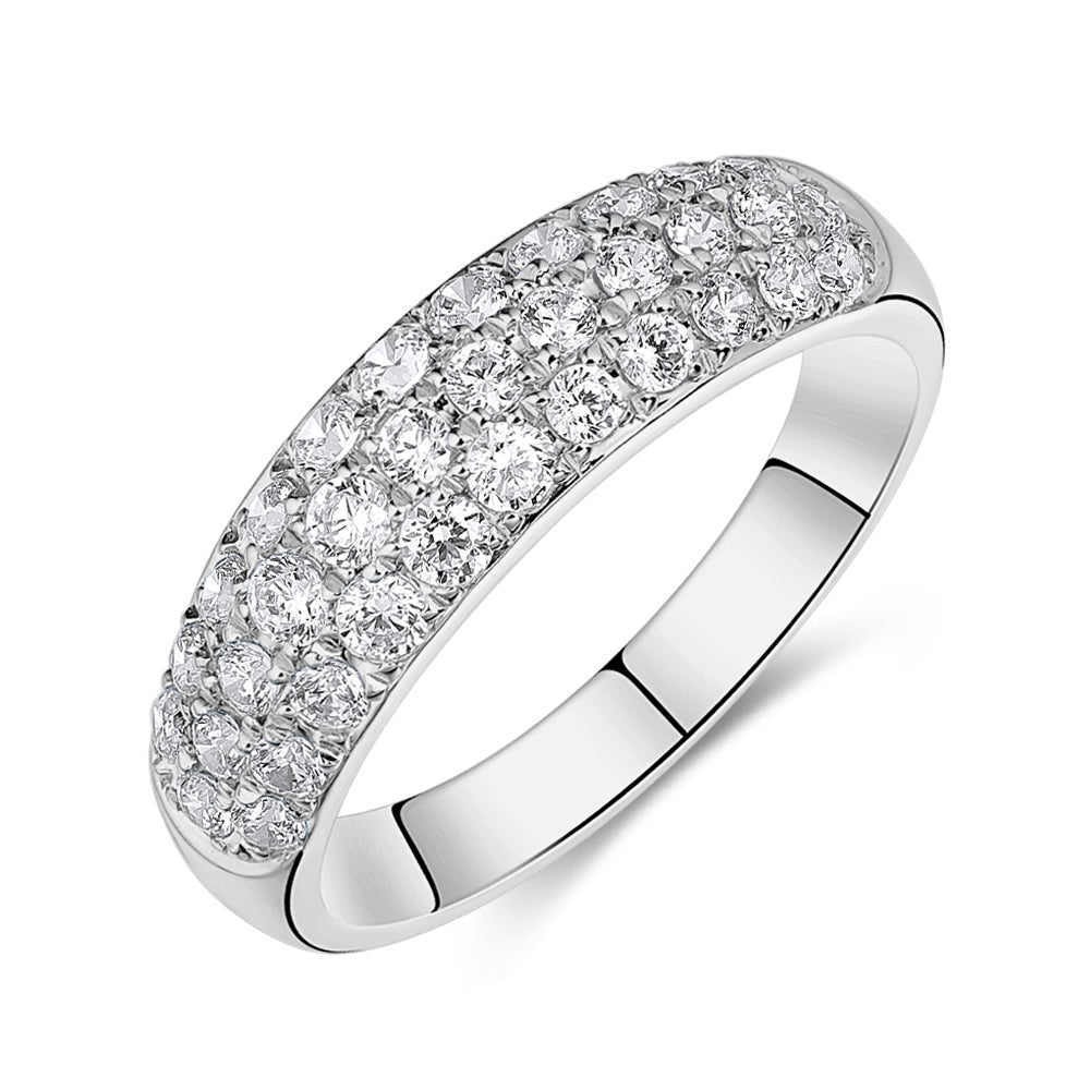 Dress ring with 0.52 carats* of diamond simulants in 10 carat white gold