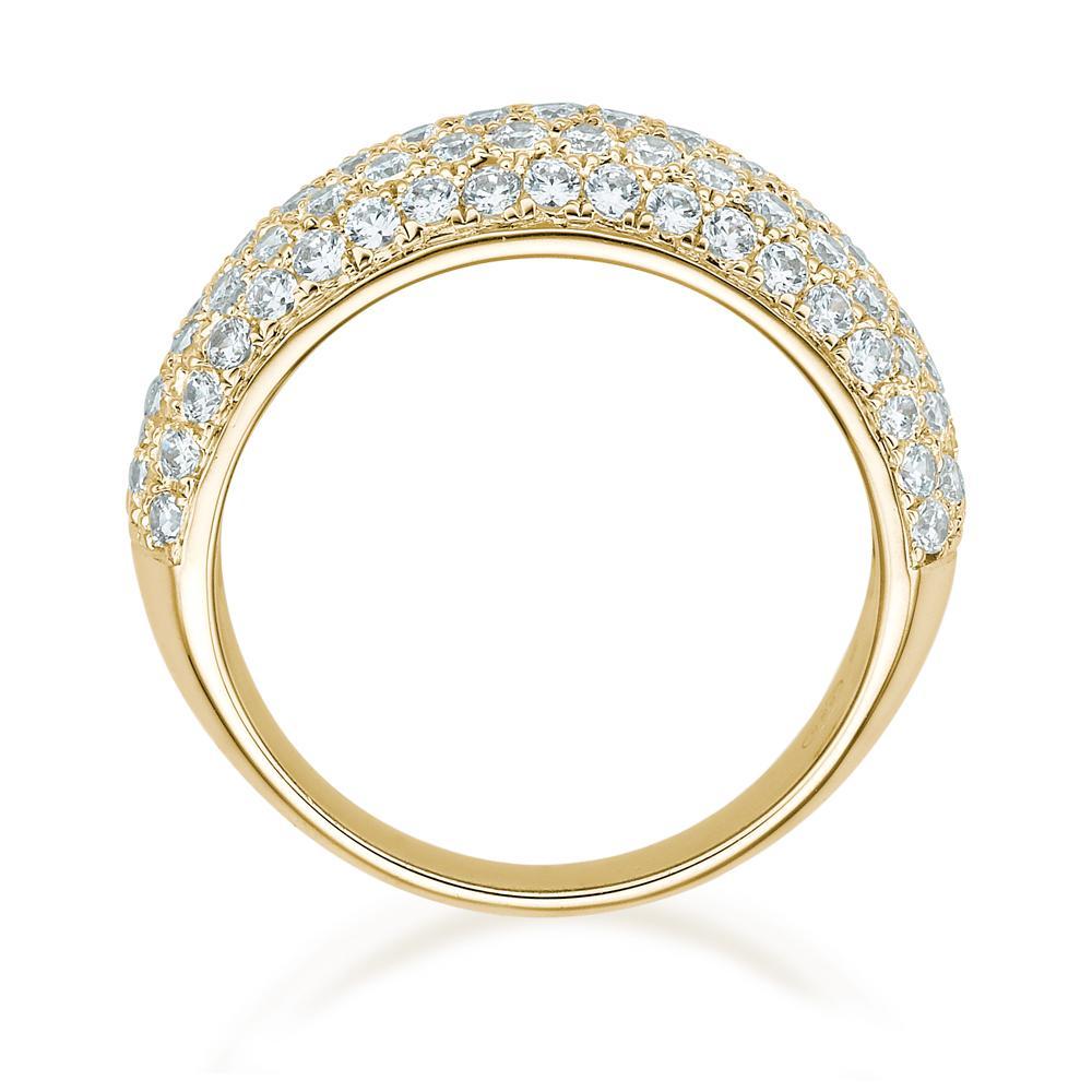 Dress ring with 1.4 carats* of diamond simulants in 10 carat yellow gold