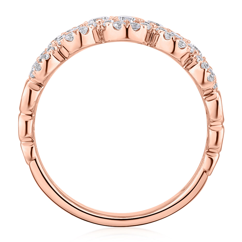Celeste Dress ring with 1.28 carats* of diamond simulants in 10 carat rose gold