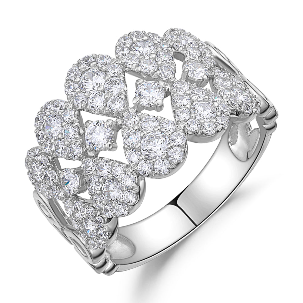 Celeste Dress ring with 1.28 carats* of diamond simulants in 10 carat white gold
