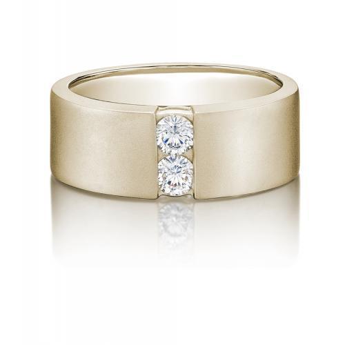 Dress ring with 0.56 carats* of diamond simulants in 10 carat yellow gold